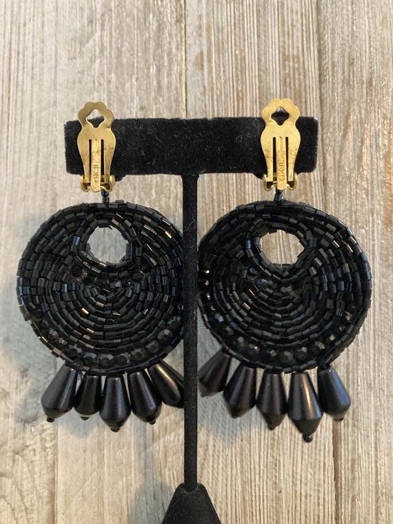 KJL/Kenneth Jay Lane Signed 1990's Massive Black … - image 3