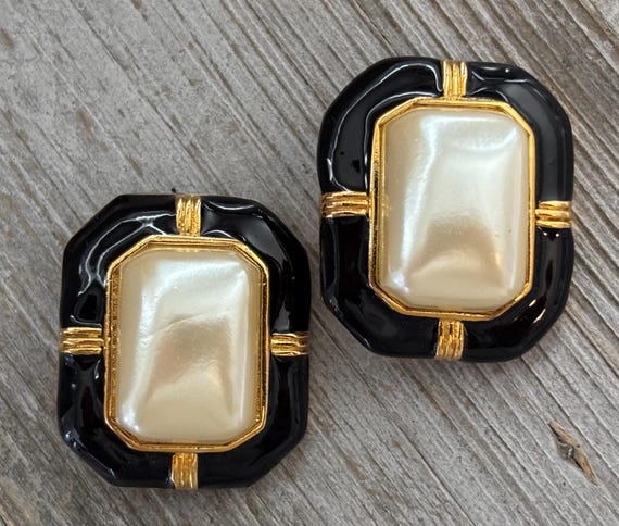 Beautiful Vintage 1990's Large Rectangular Black … - image 2