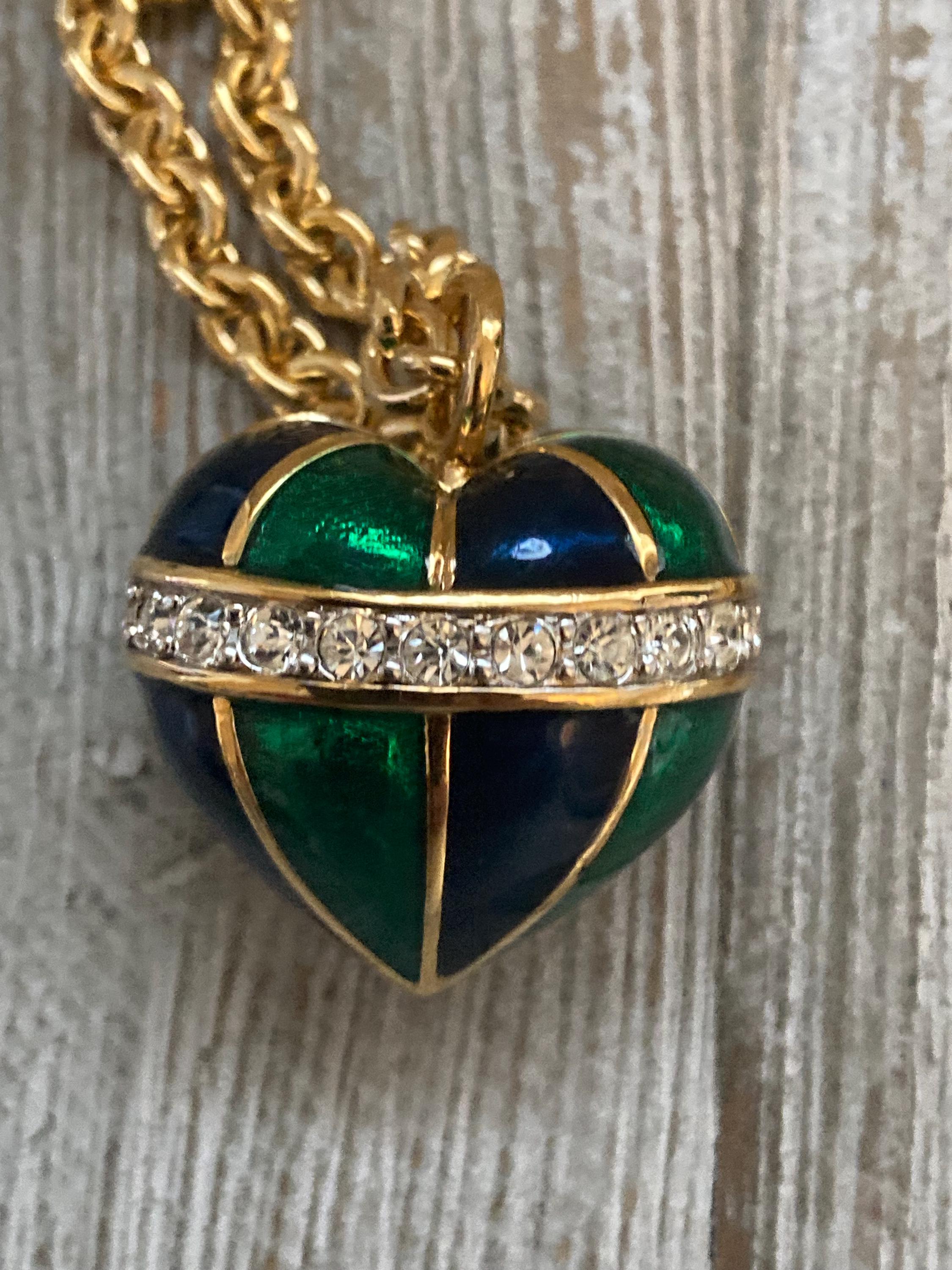 NINA RICCI Signed Vintage 1990's New Old Stock Green and Blue With