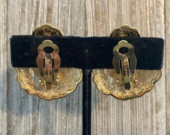 Boucles D'oreilles Vintage Guy Laroche - Clips Dorés, Ancien, Très Bon état