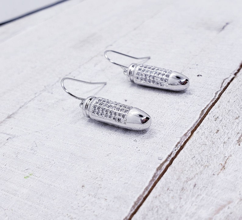 Countrygirl Bling Diamond Earrings Huntress Jewelry Bullet Jewelry Bullet Replica Bullet Earrings