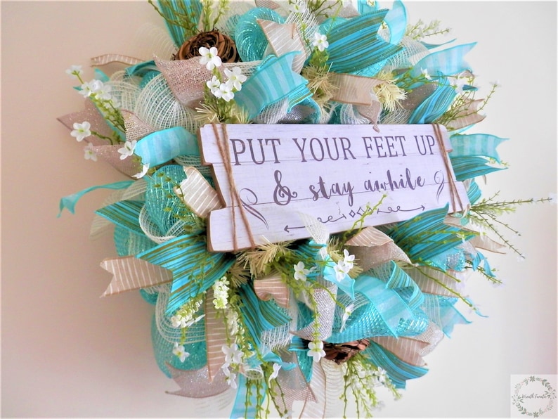 Beach Wreath,Beach Decor,Coastal Wreath,Coastal Decor,Lake House Wreath,Lake House Decor,Ocean Wreath,Ocean Decor,Summer Wreath,Floral Decor
