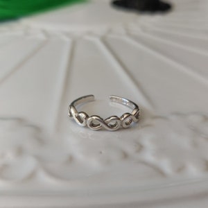 925 Sterling Silver Open Infinity Link Toe Ring