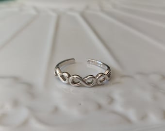 925 Sterling Silver Open Infinity Link Toe Ring