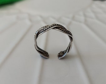 925 Sterling Silver Double Braided Toe Ring