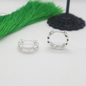Celtic Knot Hinged Hoop Earrings 259 Sterling Silver Plated with Silver