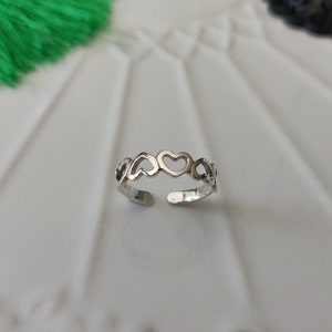 925 Sterling Silver Invert Heart Toe Ring