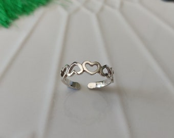 925 Sterling Silver Invert Heart Toe Ring