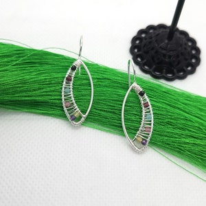 Embellished Marquise 925 Sterling Silver With Multi-colour Stones Drop Hook Earrings