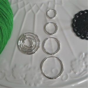925 Sterling Silver Classic Small Medium Large Huggie Hoop Earrings