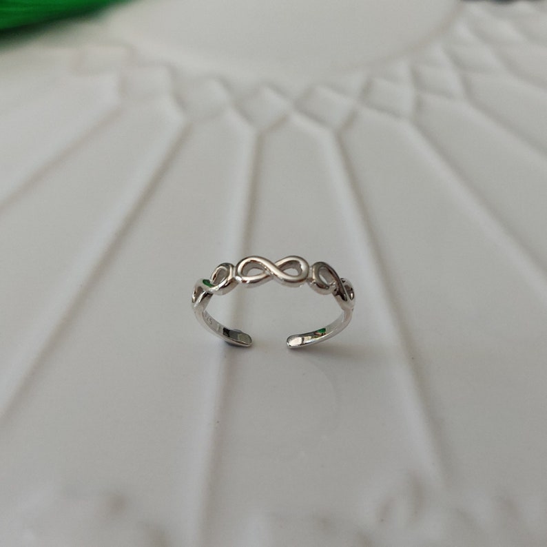 925 Sterling Silver Open Infinity Link Toe Ring - Etsy