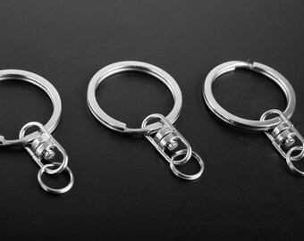 Stainless Steel Split Key Rings with Clasps, DIY Keychain Supplies, 5pcs