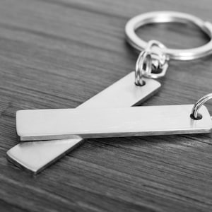 Blank 10pcs 3D Bar Keyring Supply, Keychain Making Findings, Mirror Polished, Charm Jewelry Accessary