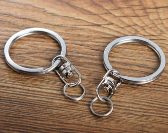5pcs Stainless Steel Keychain Rings with Clasps: DIY Supplies