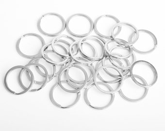 Llaveros de acero inoxidable: Anillas divididas de alambre plano de 30 mm