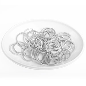 10 Stainless Steel Double Loop Jump Split Rings 30mm Flat Wire Hoop Metal Steel