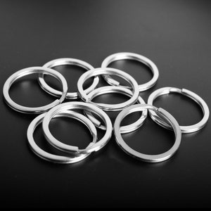 50 Stainless Steel Keyrings Split Rings 30mm Flat Wire Hoop Metal Steel Wholesale Price