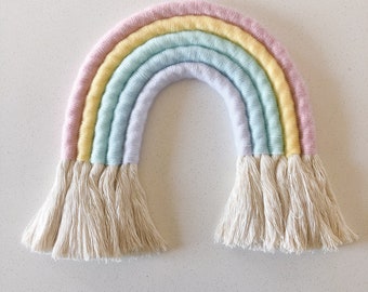 PASTEL RAINBOW - macrame rainbow, fibre art, rope rainbow, wall hanging, nursery decor