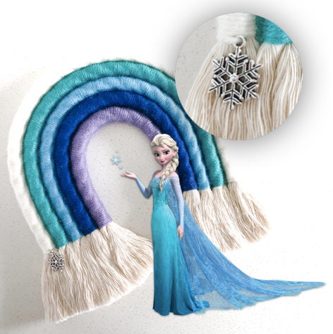 DISNEY INSPIRED ELSA Rainbow Disney Decor, Macrame Rainbow, Fibre Art ...