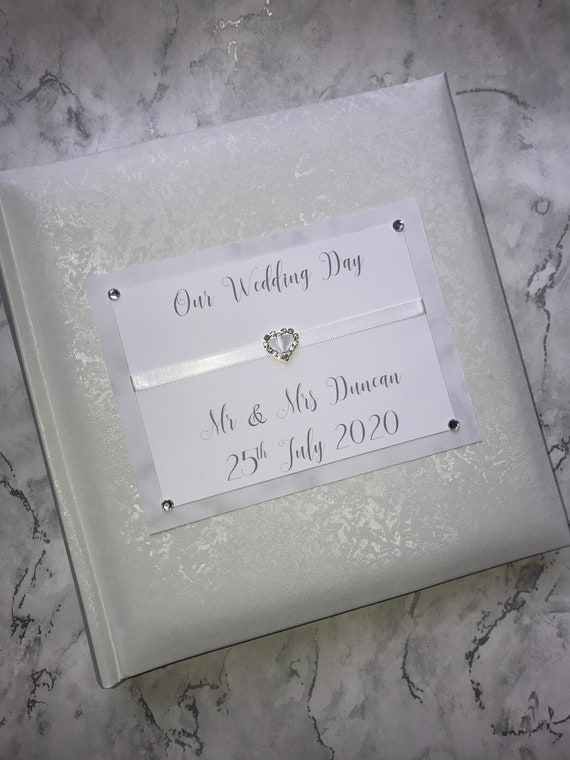 Personalised Traditional Wedding Glitter Photo Album Gift 200 6x4 Photos