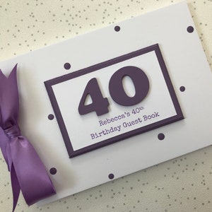 Personalisierte 40. Geburtstag Gästebuch Scrapbook Speicher Foto Album Geschenk jedes Alter