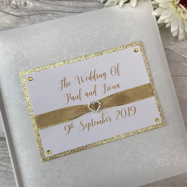 Personalised Traditional Wedding Day Glitter Photo Album Gift 200 6x4 Photos