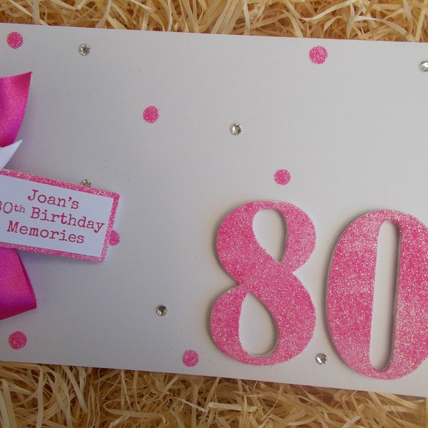 Personalised Milestone 80th Birthday Memory Scrapbook Photo Album Any Age 18th 21st 30th 40th 50th 60th 70th 80th