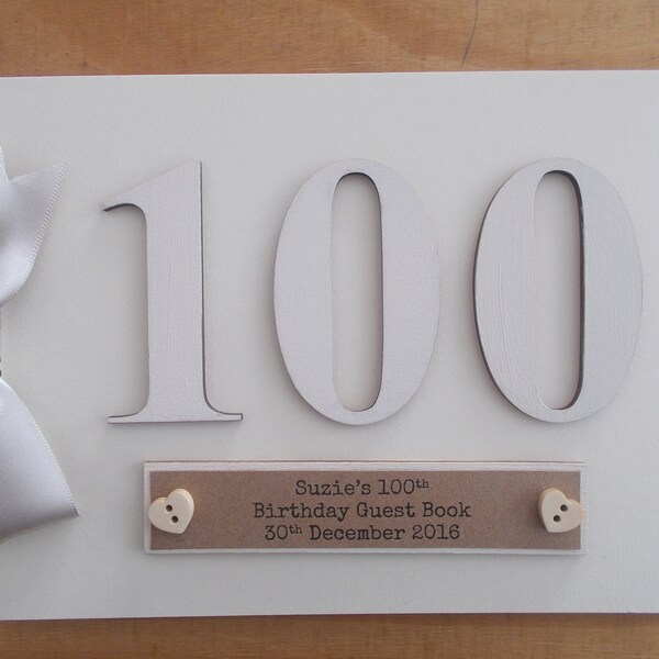 100th Birthday Guest Book Etsy