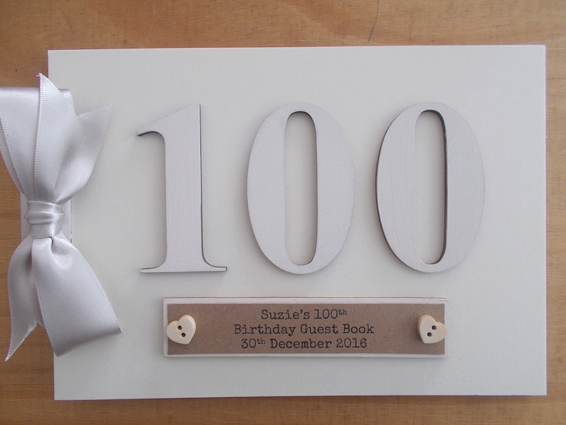 Personalised Milestone 100th Birthday Party Guest Book Any Age Etsy