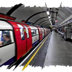 Estação de metrô somente impressão artística-fotográfica - sem moldura