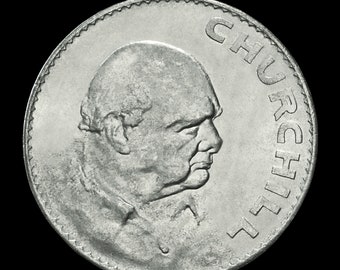Winston Churchill coin photograph, British Prime Minister wall decor, decorative professional print home decor