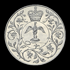 Elizabeth ll Silver Jubilee coin photograph,Her Majesty Queens calibration wall decor,Beautiful professional print home decor