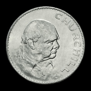 Winston Churchill coin photograph, British Prime Minister wall decor, decorative professional print home decor