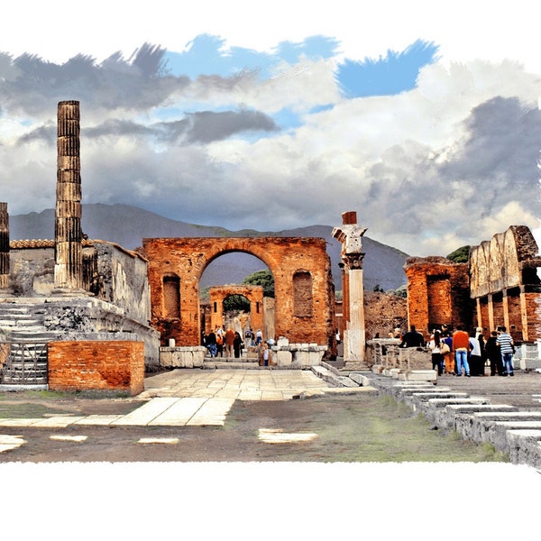 Pompeii Scene-Photographic Print only-Unframed