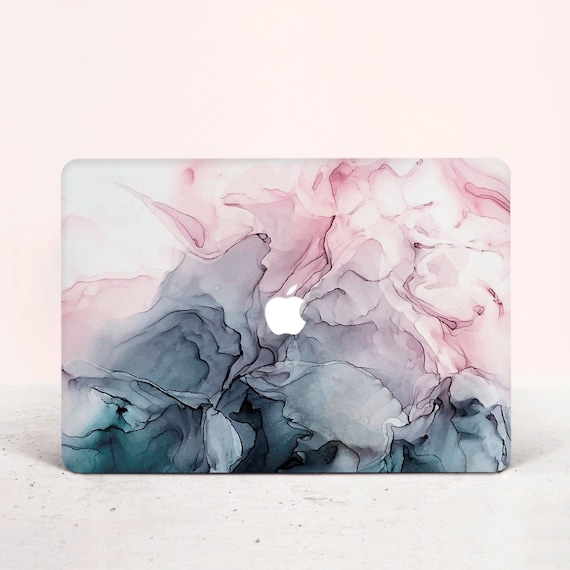 white marble laptop case