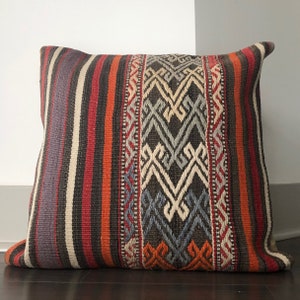 Turkish Kilim cushion pillow cover 50cm x 50cm, 20&quot; x 20&quot;, Decorative Bohemian Kilim Pillow
