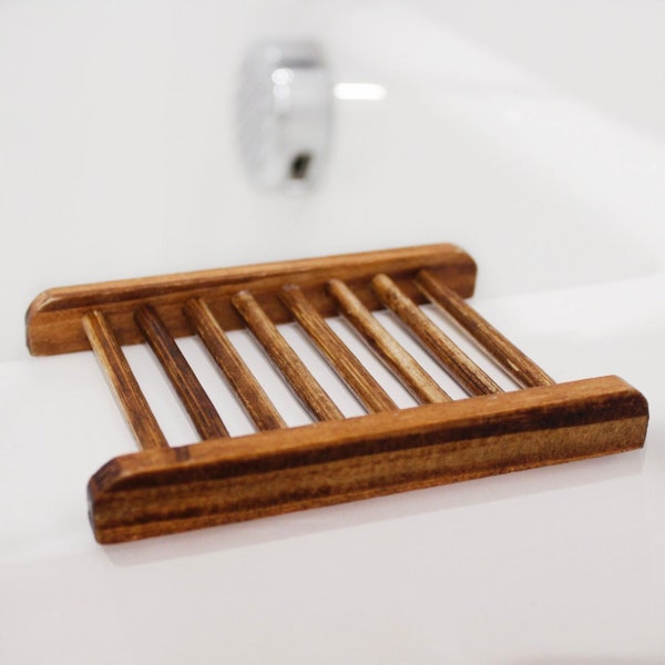 Bamboo Wooden Tray || Loofah Sponges and Soaps Holder