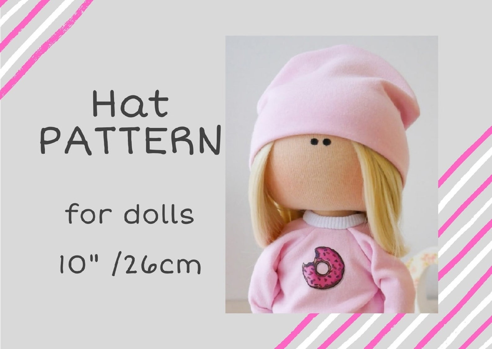 Handmade Tilda Doll Hat Sewing Pattern Easy Template to Make Etsy