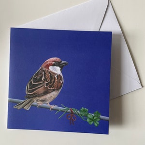 Cartão de felicitações do Pardal da Sorte