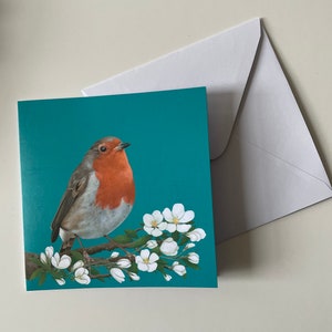 Cartão Robin em Flor