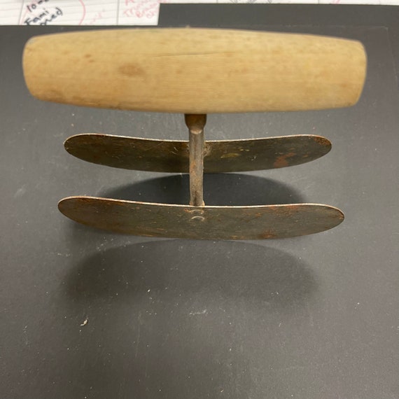 Vintage Food Chopper Wood Handle Double Blades Etsy