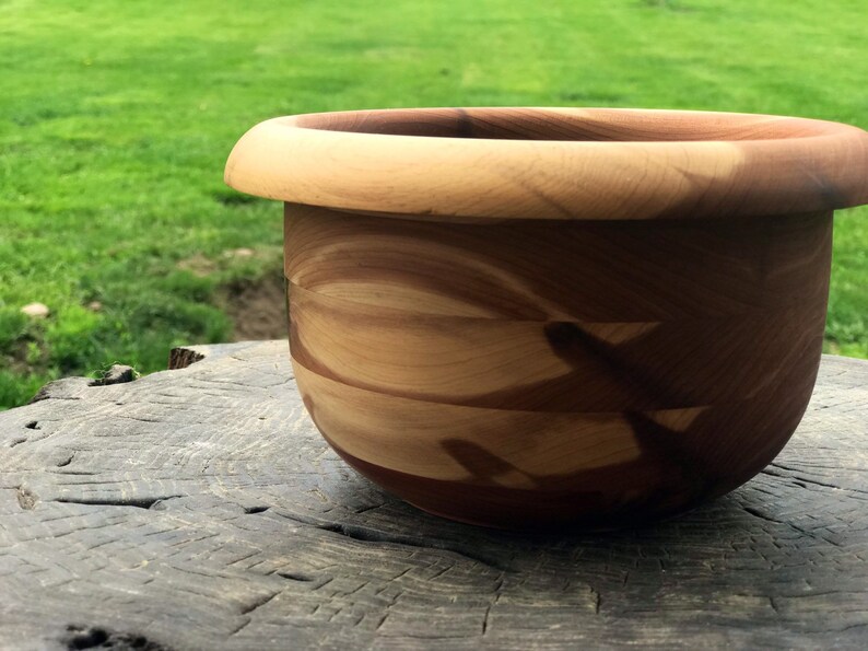 Cedar natural finish wood bowl Hand turned bowl