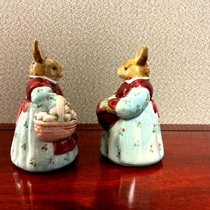 Vintage Otagiri Rabbit Salt and Pepper Shakers | Edith Collection Bunny Pair | Japan Ceramic Easter Cottage Decor