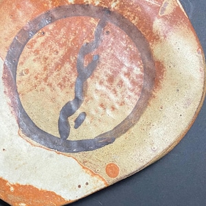 Contemporary Studio Pottery Plate | Handmade Earth Tone Ceramic Dish | Rustic Abstract Clay Wall Decor 11.5x9.5
