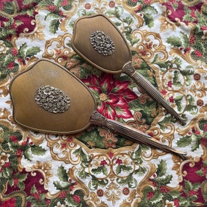 Antique brush  mirror set /makeup set /vanity set