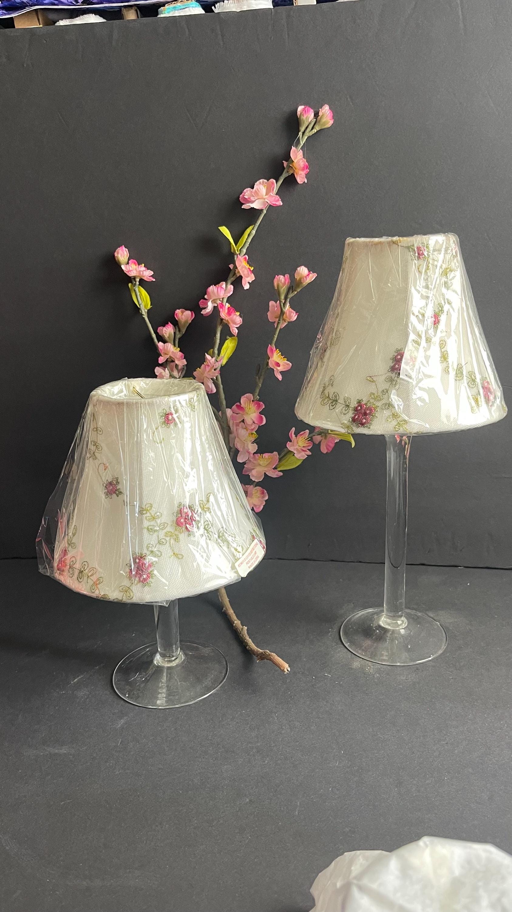 Flower lamp shades set two 5” tall 6” bottom edge 3” top edge