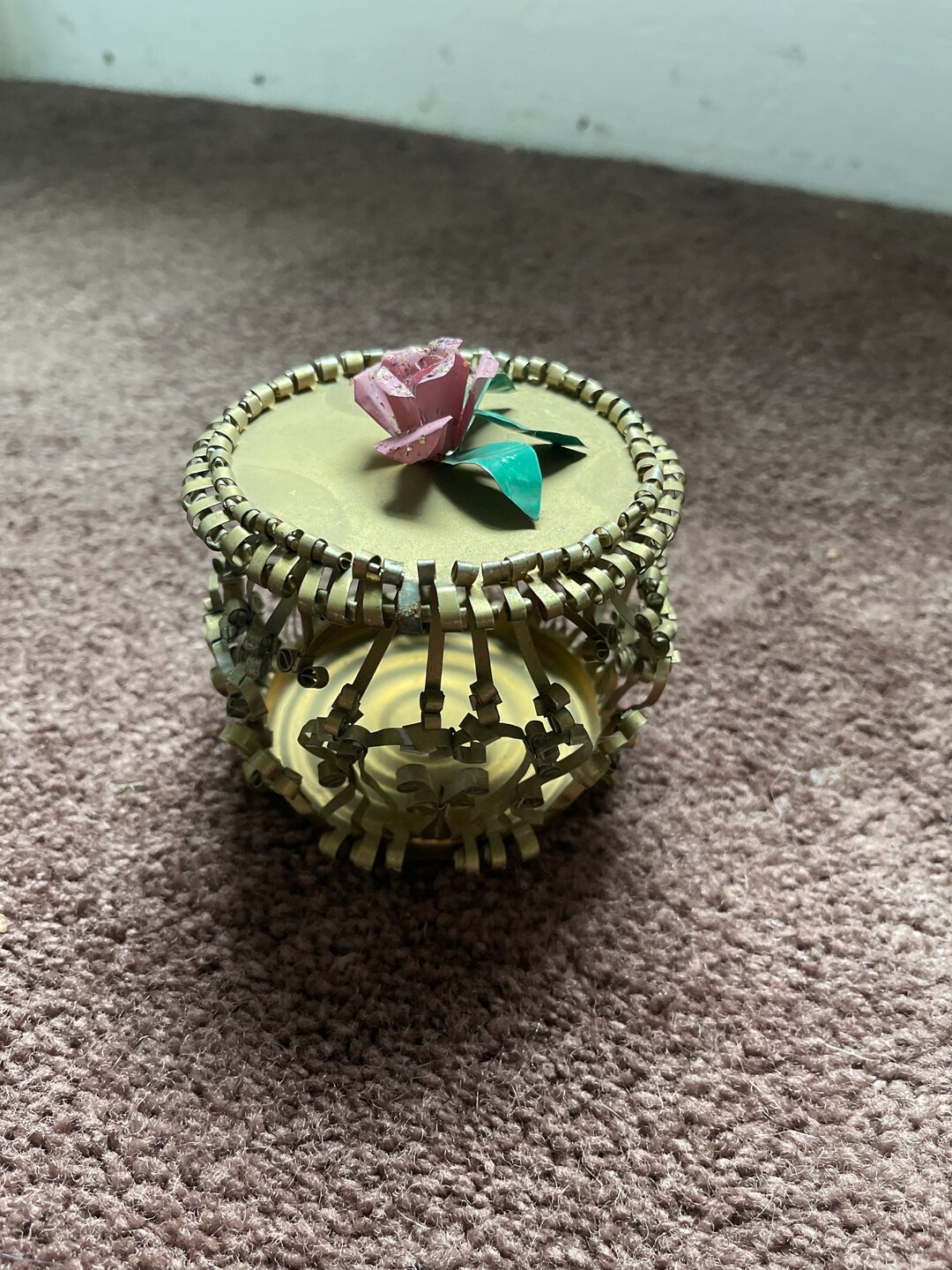 Tramp Arts Tin Can Quilling Folk Art Tin Cans Collection Two Pieces Etsy