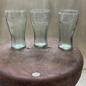 Retro Coca-Cola Glass Set | Edgy Green Tint Coke Glasses | Vintage Vibe Drinkware