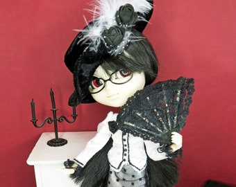 Elegant black and white outfit for Pullip dolls