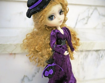 Robe Victorienne violette pour poupées Pullip